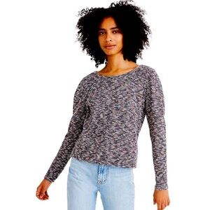 NWT Madewell Pleat Sleeve Multicolored Knit Top Size XXL